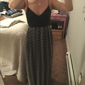 Charlie Jade leather and flowy dress
